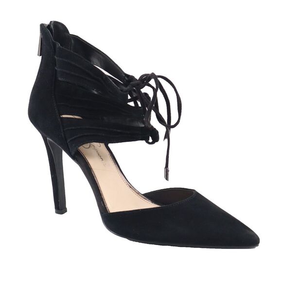 🔥Jessica Simpson Caleya Lace Up Pump, Black Suede 8.5 US/38.5 EU SHIPS TODAY🔥 - Picture 1 of 10